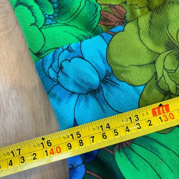 Vintage 70’s Blue Floral Halter Neck Handmade Maxi Dress Groovy Hippie Festival - Picture 8 of 10